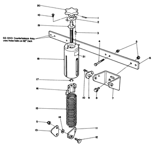 Part Location Diagram of 66-8400 Toro Counterbalance Assembly. (Incl. Ref. #1-3, 11, 15-21)