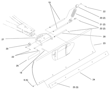 Blade Assembly Diagram and Parts List for 79350 8900001 - 8999999 Toro Lawn Tractor