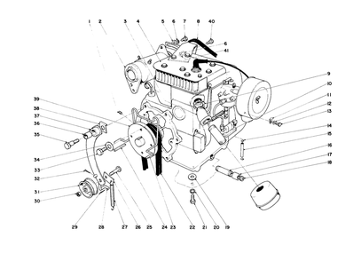 Engine Assembly Diagram and Parts List for 55402 1000001 - 1999999 Toro Lawn Tractor