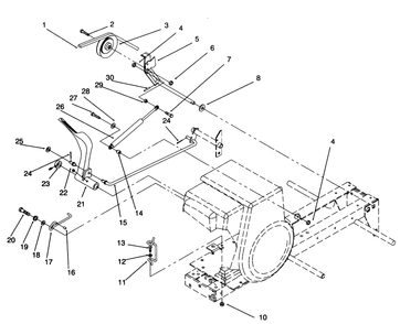 Brake Diagram and Parts List for 73363 6900001 - 6999999 Toro Lawn Tractor