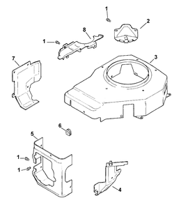 Blower Housing And Baffles-Engine Kohler Model No. Cv131 Spec 21524 Diagram and Parts List for 30159 795101 - 799999 Toro Lawn Tractor Accessories