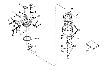 Carburetor No. 631716 (Model No. 56020) Diagram and Parts List for 56025 3000001 - 3999999 Toro Lawn Tractor