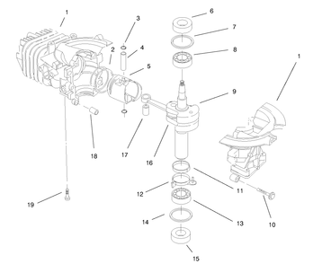 Engine Assembly Model No. 47pt6-5 Diagram and Parts List for 38436 7900001 - 7999999 Toro Snow Blower
