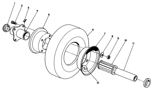 Pneumatic Caster Wheel Assembly (Optional) Diagram and Parts List for 30575 600001 - 699999 Toro Lawn Mower