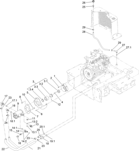 Hydraulic Pump And Filter Assembly Diagram and Parts List for 22324 407960000 - 409359999 Toro Lawn Tractor Accessories