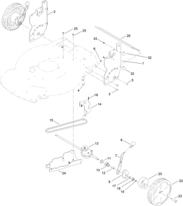 Rear Wheel And Height-Of-Cut Assembly Diagram and Parts List for 21466T 400000000 - 411699999 Toro Lawn Mower