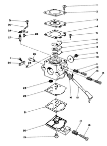 Carburetor Assembly No. 45-2870 Diagram and Parts List for 51603 3000001 - 3999999 Toro Trimmer