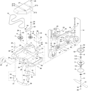 Lh Wing Deck Assembly Diagram and Parts List for 74090 410000000 - 412999999 Toro Lawn Tractor