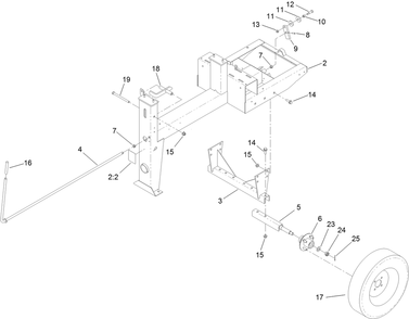 Frame And Axle Assembly Diagram and Parts List for 60220 400000000 - 404319999 Toro Cement Mixer