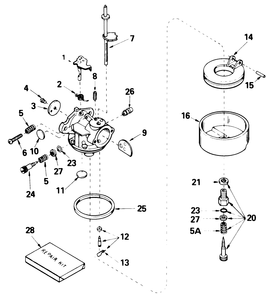 Carburetor No. 632379 Diagram and Parts List for 38065 9000001 - 9999999 Toro Snow Blower