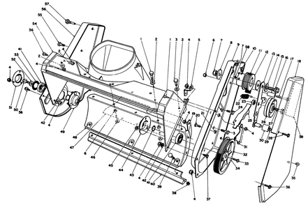 Housing Assembly Diagram and Parts List for 38185C 8000001 - 8999999 Toro Snow Blower