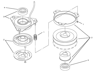 Clutch Diagram and Parts List for 72064 8900600 - 8999999 Toro Lawn Tractor