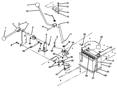Transmission Linkage Assembly Diagram and Parts List for 70080 6900001 - 6999999 Toro Lawn Tractor