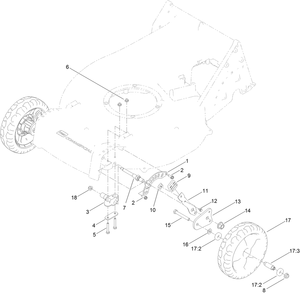 Front Wheel And Height-Of-Cut Assembly Diagram and Parts List for 22298 410380000 - 412899999 Toro Lawn Mower