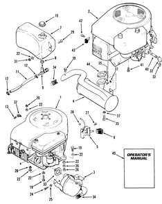 Engine Fuel & Exhaust Assembly Diagram and Parts List for 32-10B503 2000001 - 2999999 Toro Lawn Tractor