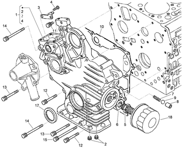 Gear Case And Oil Filter Cartridge Assembly Diagram and Parts List for 74264TE (310000001-310999999)(2010) Toro Lawn Mower
