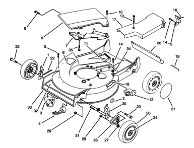 Housing Assembly Diagram and Parts List for 20438WF 39000001 - 39999999 Toro Lawn Mower