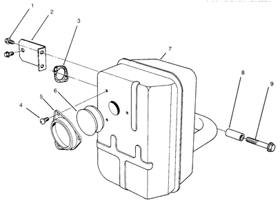 Muffler Assembly Diagram and Parts List for 30166 590001 - 599999 Toro Lawn Tractor Accessories
