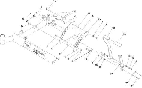 Height-Of-Cut Assembly Diagram and Parts List for 74410 (260000001-260002000)(2006) Toro Lawn Mower