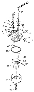 Carburetor No. 632641 Diagram and Parts List for 38175 7900001 - 7999999 Toro Snow Blower