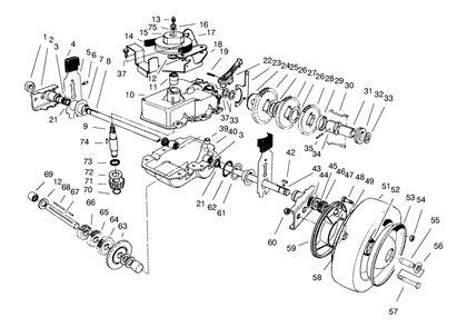 Gear Case Assembly Diagram and Parts List for 22141 790000001 - 799999999 Toro Lawn Mower