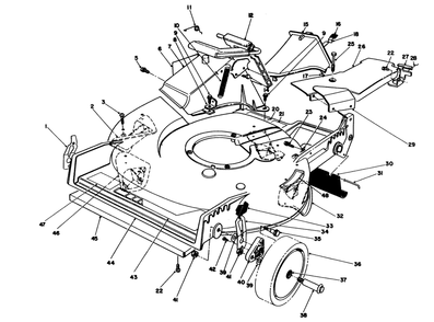 Housing Assembly Diagram and Parts List for 20327B 2000001 - 2999999 Toro Lawn Mower