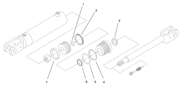 Hydraulic Cylinder No. 99-5104 Diagram and Parts List for 22305 990001 - 991007 Toro Lawn Tractor Accessories