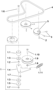 Hydraulic Belt Drive Assembly Diagram and Parts List for 74558 (290000001-290000209)(2009) Toro Lawn Mower