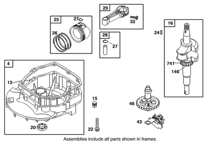 Crankshaft Assembly Engine Gts-200 Diagram and Parts List for 105-1293  Toro Lawn Mower