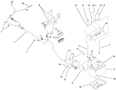 Electrical Assembly Diagram and Parts List for 73560 8900001 - 8999999 Toro Lawn Tractor