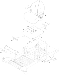 Seat Assembly Diagram and Parts List for 76608 400000000 - 417419999 Toro Lawn Tractor