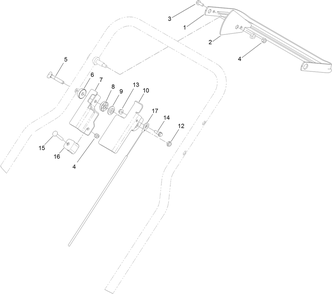 Brake Cable And Control Bar Assembly Diagram and Parts List for 22205TE 400000000-400699999 Toro Lawn Mower
