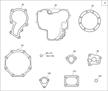 Lower Engine Gasket Kit Diagram and Parts List for 22337CP 410400000 - 999999999 Toro Lawn Tractor Accessories