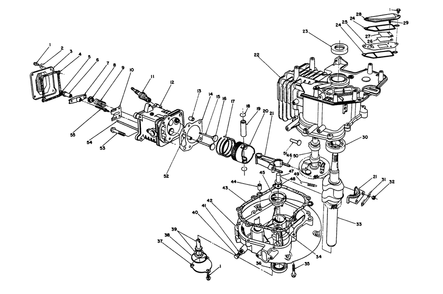 Crankcase Assembly (Engine No. Vmm1-3) Diagram and Parts List for 26625B 3900001 - 3999999 Toro Lawn Mower