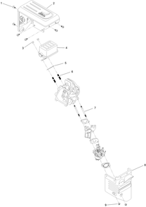 Intake And Exhaust Assembly Diagram and Parts List for 38814 409000000 - 411499999 Toro Snow Blower