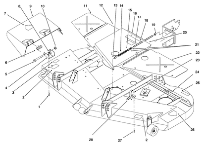 Grass Deflector, Belt Covers & Decals Diagram and Parts List for 30162 492001 - 499999 Toro Lawn Mower