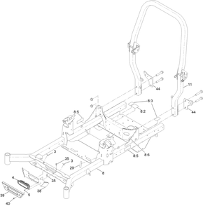 Frame Assembly Diagram and Parts List for 77293 410200000-999999999 Toro Lawn Tractor