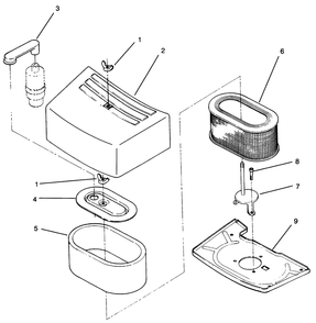 Air Cleaner Assembly Diagram and Parts List for 74041 39000001 - 39999999 Toro Lawn Tractor