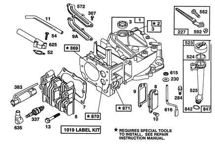 Engine Briggs & Stratton Model 122702-3171-01 Diagram and Parts List for 20215 2000001 - 2999999 Toro Lawn Mower