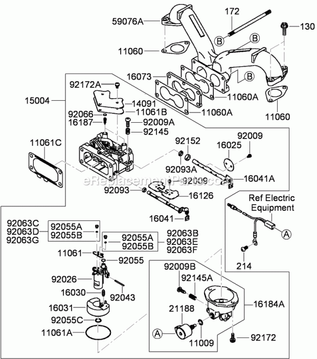 Carburetor Assembly Kawasaki Fh680v-Bs39 Diagram and Parts List for 74921 290000001-290999999 Toro Lawn Mower