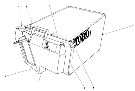 Grass Bag Assembly No. 11-0189 Diagram and Parts List for 20692 7000001 - 7999999 Toro Lawn Mower
