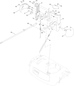 Chute Control Assembly Diagram and Parts List for 38870 409000000 - 999999999 Toro Snow Blower
