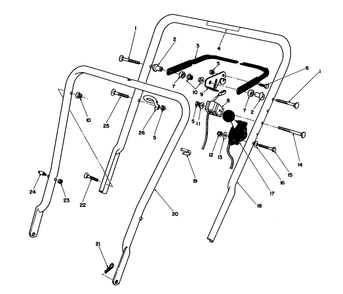 Handle Assembly Diagram and Parts List for 16585 8004252 - 8999999 Toro Lawn Mower