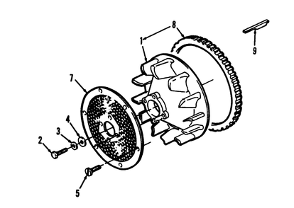 Blower Wheel With Screen Diagram and Parts List for 73501 39000001 - 39999999 Toro Lawn Tractor