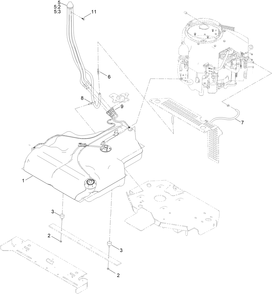 Fuel Tank Assembly Diagram and Parts List for 72902TE 412200000 - 999999999 Toro Lawn Tractor