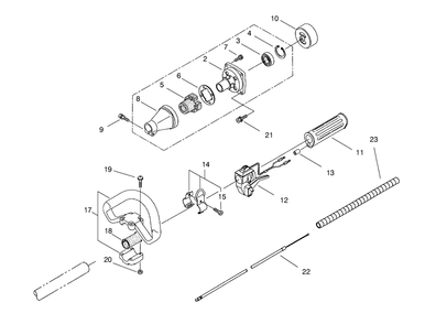 Clutch And Handle Assembly Diagram and Parts List for 53010 790001 - 799999 Toro Trimmer