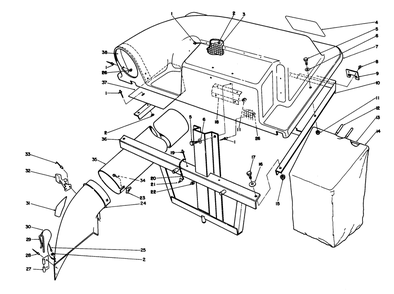 Twin Bagger Grass Catcher Model No. 59184 (Optional) Diagram and Parts List for 57365 7000001 - 7999999 Toro Lawn Tractor