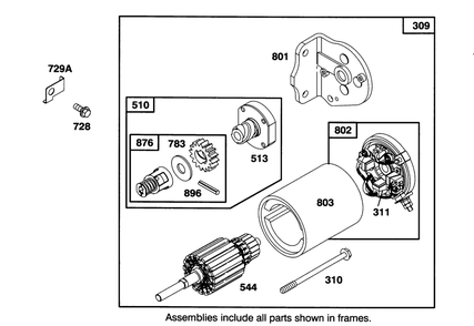 Engine Briggs & Stratton Model 28m707-0122-01 Diagram and Parts List for 71205 59000001 - 59999999 Toro Lawn Tractor
