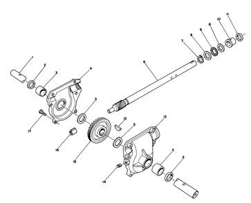 28" Auger Gearcase Assembly No. 66-8021 Diagram and Parts List for 38574 0000001 - 0999999 Toro Snow Blower