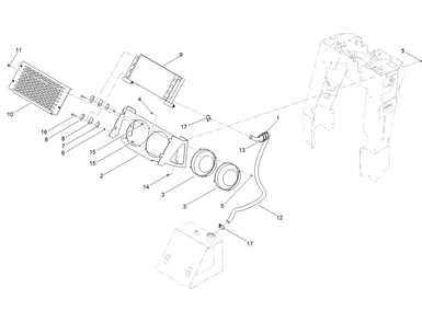Oil Cooler Assembly Diagram and Parts List for 22984 412600000 - 999999999 Toro Lawn Tractor Accessories